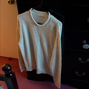 Men's Cream Speckled Crewneck Sweater - Casual Knit